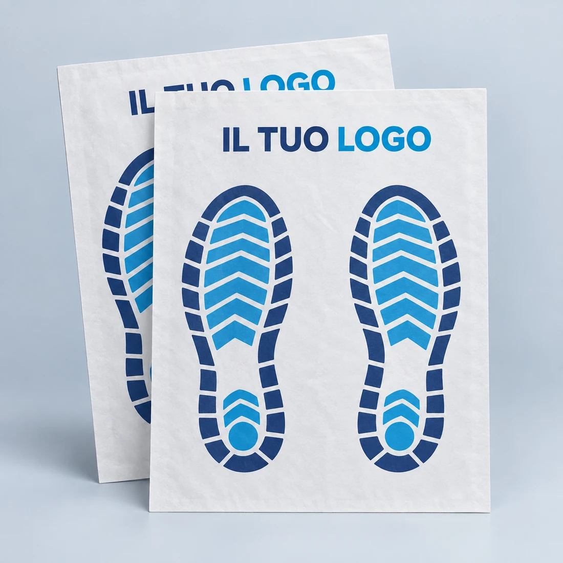 Tappetini monouso 35 × 50 cm con esempio grafico illustrativo; supporto da confermare